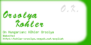 orsolya kohler business card